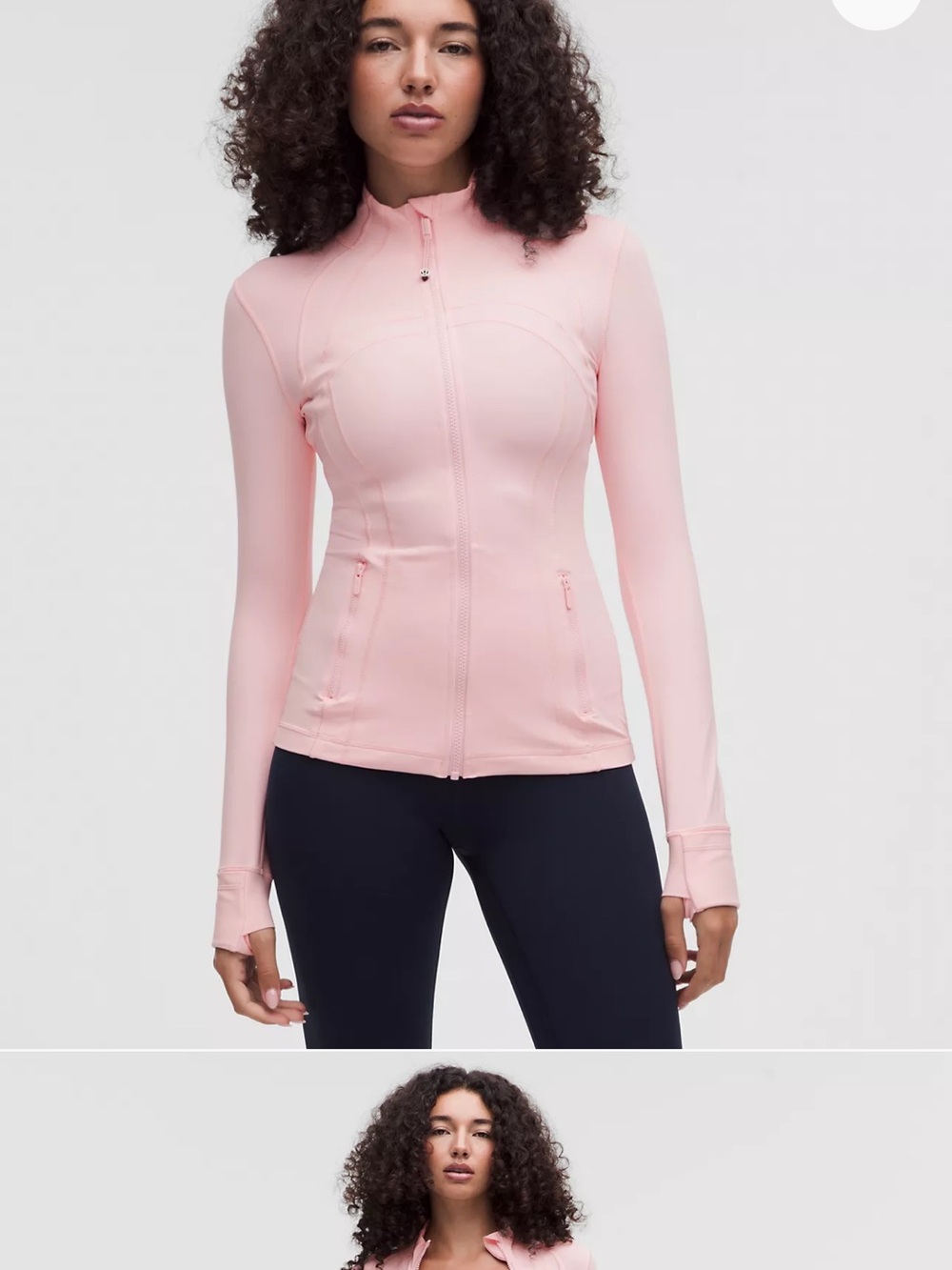 lululemon athletica Light Pink Fitted Zip Jacket